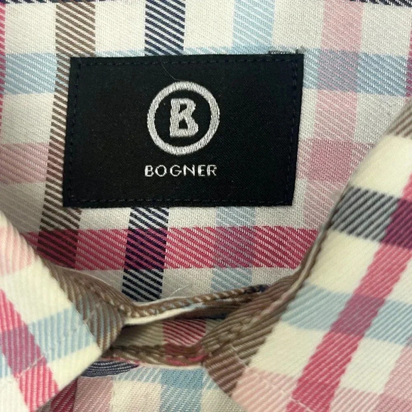 Bogner Men's Colorful Plaid Classic Button Down Shirt - Picture 2 of 7